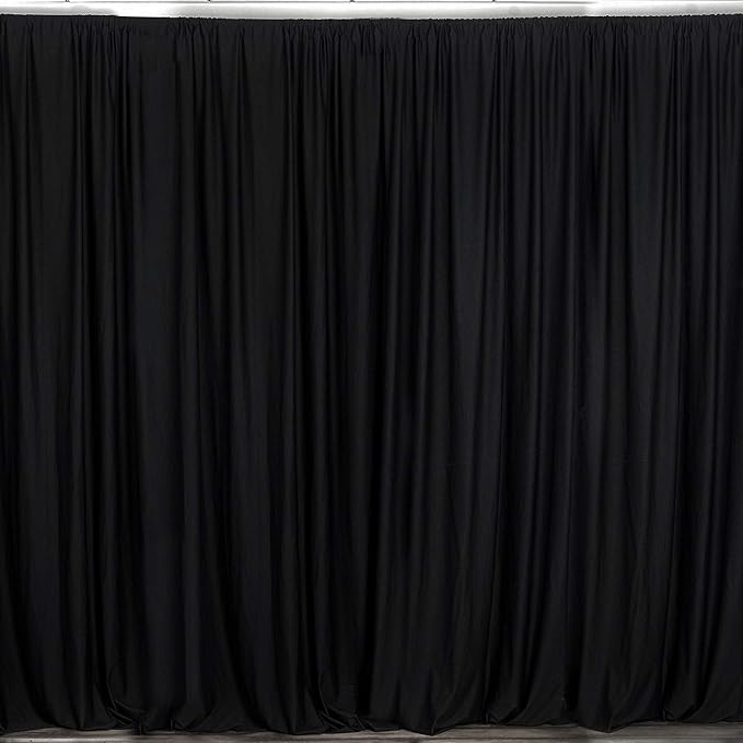 Seamless Polyester Poplin Backdrop Drape Curtain Panel with 4" Rod Pocket (Black, 10 Feet Wide x 10 Feet High Seamless) by Unknown