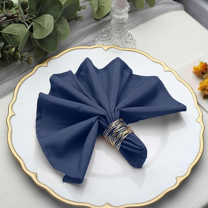 Tableclothsfactory Premium 100 Pack | Navy Blue Seamless Cloth Dinner Napkins, Wrinkle Resistant Linen | 17"x17" for Party & Decorations - Image 2