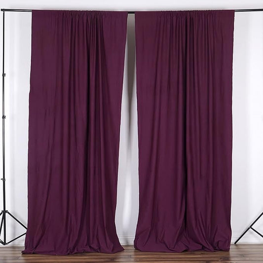 10 ft x 10 ft Black Polyester Photography Backdrop Drapes Curtains Panels - Wedding Decorations Home Party Reception Supplies - Eggplant by PamelaLeighDecor