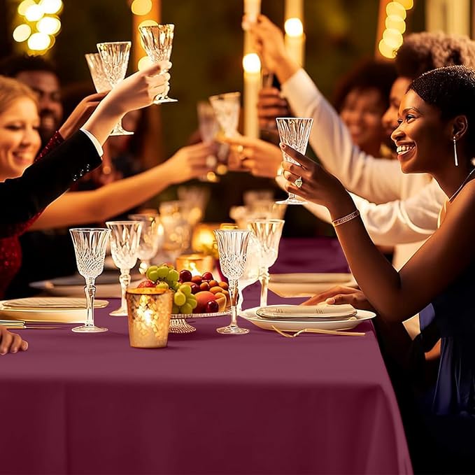 54 Inch X 300 Feet Plastic Table Cover Roll Premium Disposable Plastic Tablecloth for All Type/Shape Tables | Picnic, Party, Banquet, Birthdays, Weddings (Burgundy, 54 Inch X 300 Feet) - Image 5