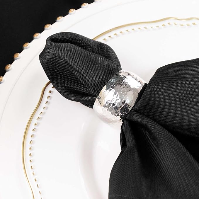 Efavormart Premium Cloth Napkins Set of 50, 17x17 Inch Black Seamless Dinner Napkins, Washable Linen Table Napkin Cloth with Hemmed Edges for Weddings, Party and Banquet - Image 8