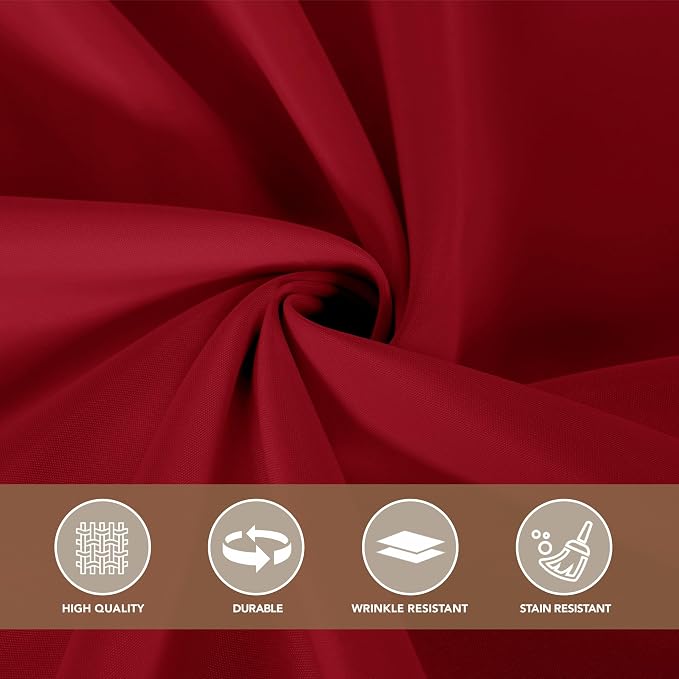 sancua Rectangle Tablecloths Table Cloth, 54x108 Inch 8 Pack, Christmas Red | For 6 Foot Rectangular Tables, Washable Polyester Fabric Cover for Wedding Party, Birthday, Banquet Reception - Image 8