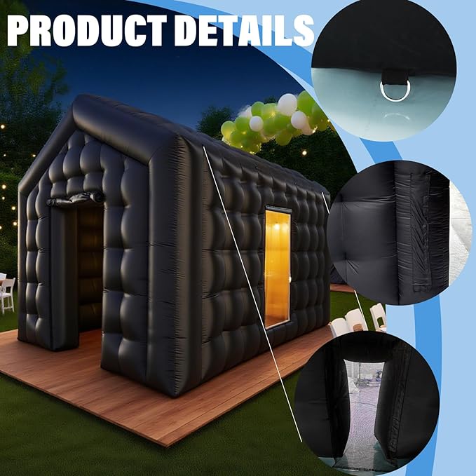 AKSPORT Inflatable Nightclub - Inflatable Party Tent for Adults with 2 Side Doors– Ideal for Music Festivals, Weddings, Raves, Corporate Events (Includes Blower & Repair Kit)