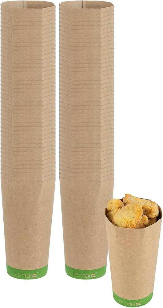 Restaurantware-Sustain 20 Ounce Charcuterie Cups, 100 Disposable French Fry Holders - No-Grease Lining, Durable, Kraft Paper Snack Cups, For Birthday Parties, Events, Weddings, Buffets And More by Restaurantware