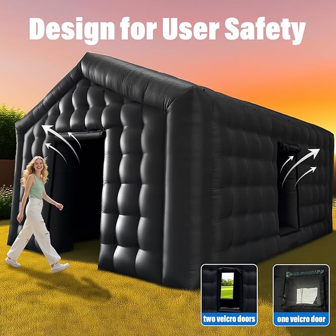 AKSPORT Inflatable Nightclub - Inflatable Party Tent for Adults with 2 Side Doors– Ideal for Music Festivals, Weddings, Raves, Corporate Events (Includes Blower & Repair Kit)