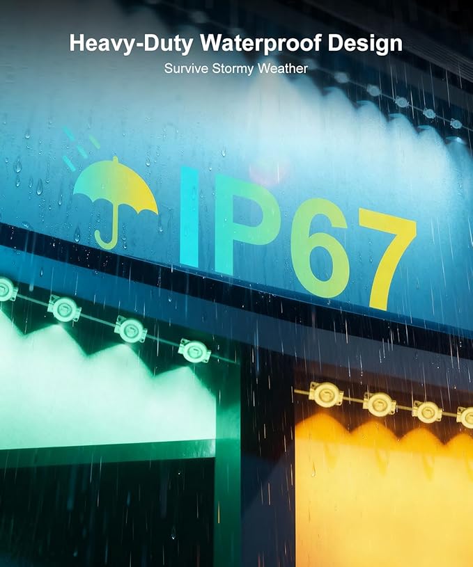 150Ft Permanent Outdoor Lights,Smart RGB Outdoor Lights with Remote APP Control, IP67 Waterproof Outside Light for House for Christmas, Halloween, Holiday, Party, Daily