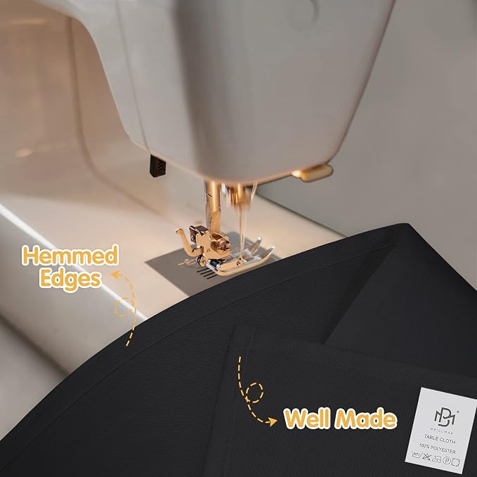 BRILLMAX 4 Pack Black Tablecloths 90x156 Inch for 8ft Rectangle Tables | 150 GSM Polyester Fabric, Floor Length Drop, Water, Stain & Wrinkle Resistant Cloth Cover for Wedding Reception Banquet Party - Image 4