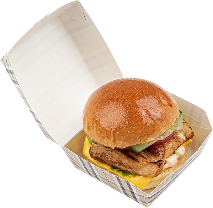 Restaurantware Paper Plaid Mini Burger Box, 2.8 x 2 In, 100 Pack - Image 9