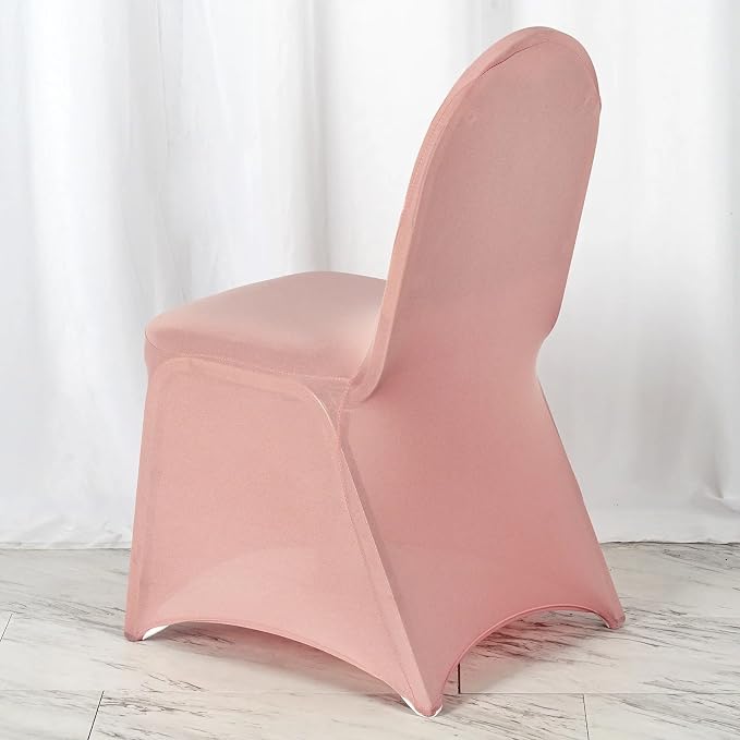 Efavormart 10 PCS Spandex Stretch Dusty Rose Chair Covers Universal Banquet Chair Covers for Party Dining with Foot Pockets Washable Wedding Chair Slip Covers for Outdoor - Image 3