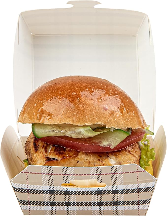 Restaurantware Paper Plaid Mini Burger Box, 2.8 x 2 In, 100 Pack - Image 11