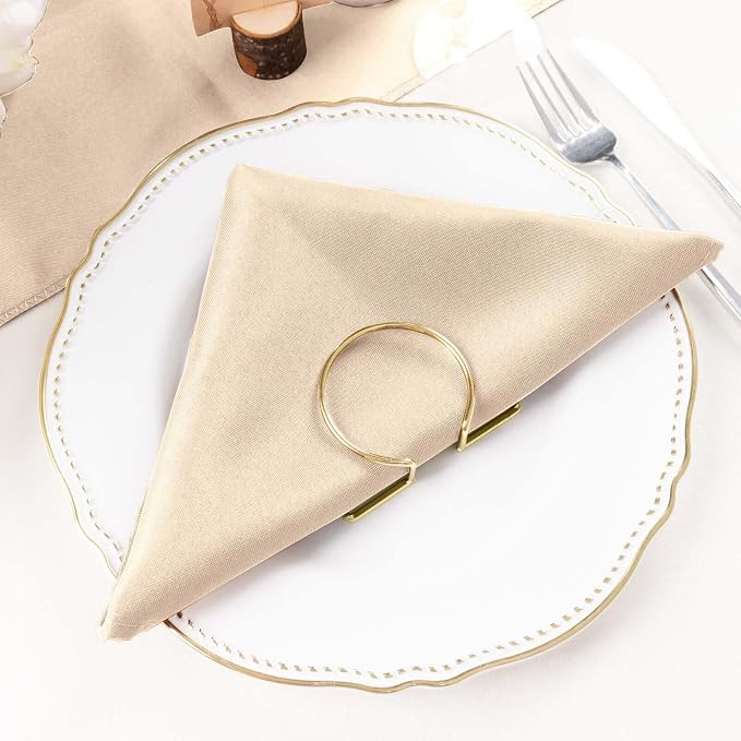 Tableclothsfactory Premium Pack of 100 Premium Nude 20" x 20" Washable Polyester Napkins Great for Wedding Party Restaurant Dinner Parties for Party & Decorations - Image 9