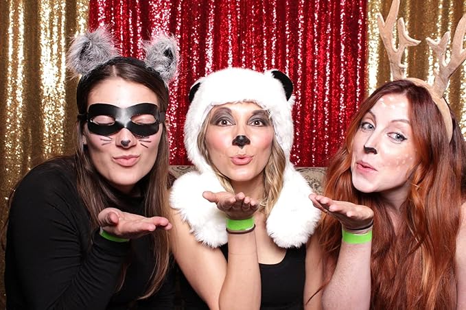 Red Sequin Curtains 2FTx8FT 4 Panels - Image 6