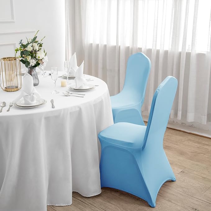 Spandex Chair Covers, 25PCS, Removable Washable Protector Stretch Covers for Living Room, Party, Banquet, Wedding Event, Hotel (Blue Mist) - Image 7