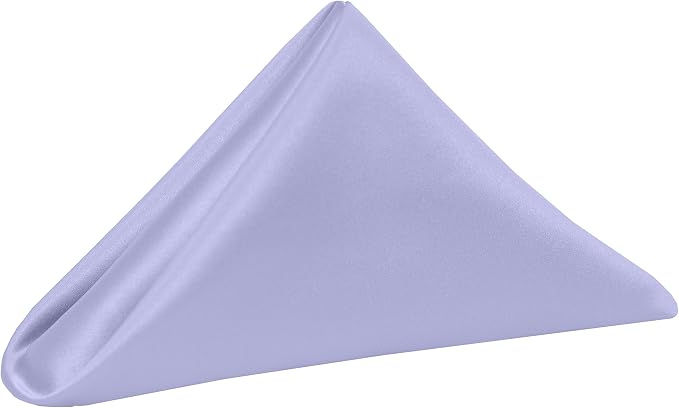 Ultimate Textile 17x17-Inch Square Satin Cloth Napkins, Lilac, Set of 120 | Bulk Case of 10 Dozen, Bridal, 100% Polyester Fabric, Matte Satin, Also Known as Lamour, Soft Luster, Seamless, Purple by UltimateTextile