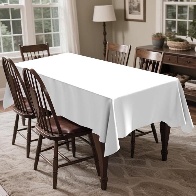 CXPSINC 54 Inch X 300 Feet Plastic Table Cover Roll Disposable Tablecloth with Slide Cutter for All Type/Shape Tables | Party, Banquet, Birthdays, Weddings(White, 300 Feet) - Image 6