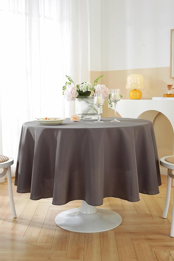 5 Pack Round Tablecloth 70 Inch Charcoal Tablecloth, Polyester Fabric Washable Table Cloth for Home, Party, Wedding or Restaurant Use. - Image 4
