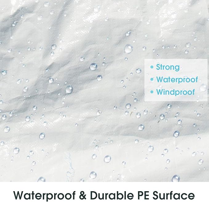 Moccha 10’ x 30’ Outdoor Gazebo Canopy, Wedding Gazebo Tent Shelter w/Heavy-Duty Stakes & Wind Ropes, Waterproof Sunshade Shelter for Wedding, Party, Camping (White)