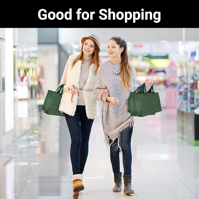 EUSOAR Paper Gift Bags, 25pcs 10.6"x3.1"x8.3" Gift Wrap Bags with Handles Bulk, Business Merchandise Grocery Retail Shopping Paper Bags Sacks Wedding Birthday Christmas Holiday Party Favors - Image 4