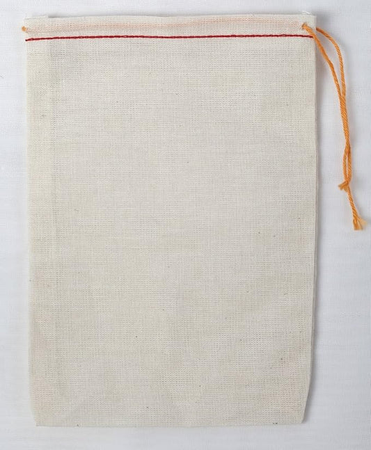 Celestial Gifts 100% Cotton Muslin Drawstring Bags, 4x6, Medium, 100 Pcs | Reusable for Tea, Jewelry, Spice & Gift Pouches, Made in USA, Red Hem & Orange Drawstring, Breathable Sachet Pouches by CelestialGifts
