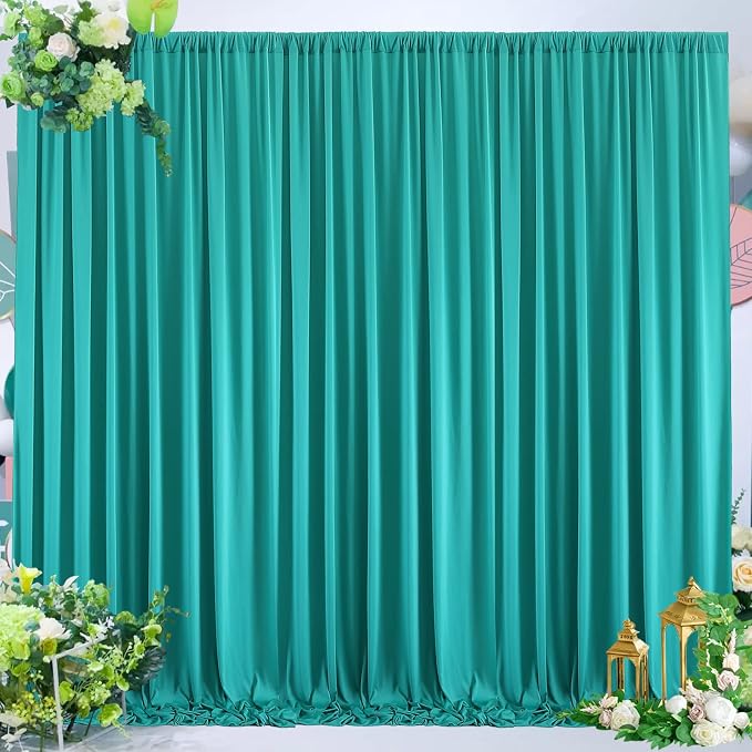 20x10ft Turquiose Backdrop Curtains for Parties, 4 Panels 5x10ft Wrinkle-Free Polyester Background Curtains for Wedding, Birthday, Baby Shower,Graduation, Decorations - Image 4