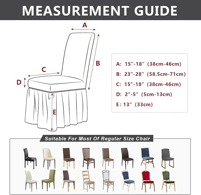 molasofa Chair Covers for Dining Room Set of 6 Stretch Chair Slipcovers with Skirt for Kitchen Seat Protectors Wedding Banquet Decor Kids Pets Spandex Fabric Washable (6pcs, Dark Grey) - Image 5
