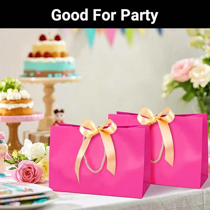 EUSOAR Hot Pink Gift Bags, 50pcs 16"x6"x12" Large Thank You Paper Gift Bags with Bow Ribbon Handles, Gift Wrap Shopping Treat Bags Bulk for Wedding Party Favor Grocery Baby Showers Birthday - Image 6