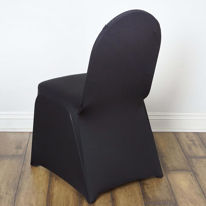 Efavormart 100 PCS Black Premium Spandex Stretch Banquet Chair Covers for Dining Chairs Party Wedding Outdoor Events Slip Covers W/Foot Pockets Washable - Image 2