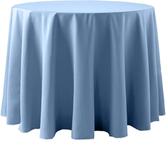 Ultimate Textile 72-Inch Round Cotton-Feel Tablecloth, Light Blue, 3 Pack by UltimateTextile