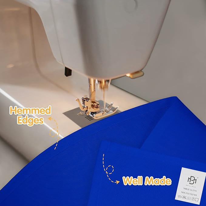 BRILLMAX 4 Pack Royal Blue Tablecloths 90x132 Inch for 6ft Rectangle Tables | 150 GSM Polyester Fabric, Floor Length Drop, Water, Stain & Wrinkle Resistant Cloth Cover for Wedding Reception Banquet Party - Image 4