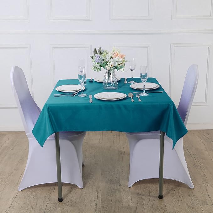 Cupuamon Square Tablecloth 70x70 inch Washable Polyester Fabric Table Cloth for Wedding Party Dining Banquet Decoration（70x70,Caribbean Blue） - Image 6