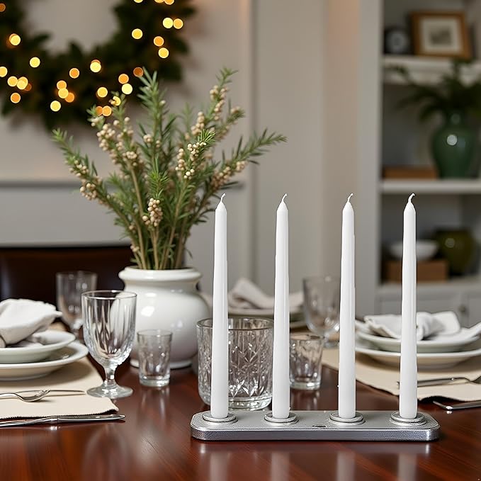 36 Pack White Taper Candles丨Taper Candles 10 Inch Dripless丨Unscented & Smokeless Candlesticks Bulk丨7-8 Hours Long Burning Tall Candles丨Ideal for Christmas Weddings Parties Dinner