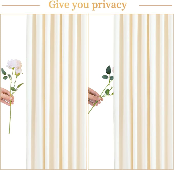 Champagne Backdrop Curtain for Parties Wedding Baby Shower Wrinkle Free Photo Curtains Backdrop Drapes Fabric Decoration for Bridal Shower 5ft x 8ft,2 Panels - Image 7
