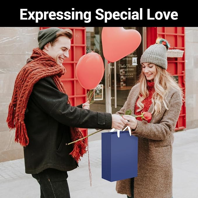 EUSOAR Paper Bags with Handles, 50pcs 7.8"x3.9"x11" Navy Blue Shopping Paper Wrap Bags Bulk, Kraft Gift Bags Medium Size Grocery Retail Craft Bags Wedding Birthday Party Thank You Favor Bags - Image 6