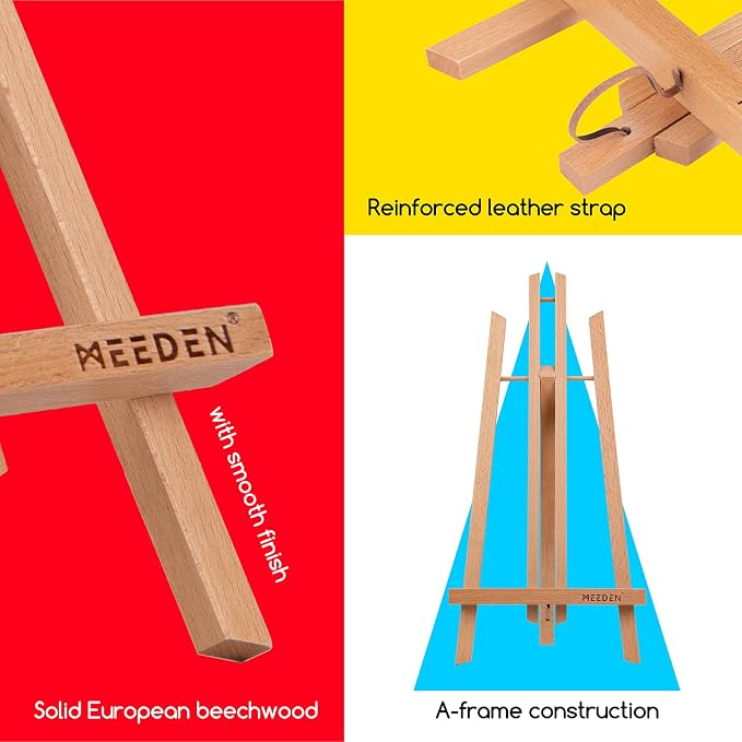 MEEDEN 6 Pack 20 Inch Art Beech Wooden Tabletop Easel for Sign Painting | Small Canvas Stand for Kids Adults - Image 3