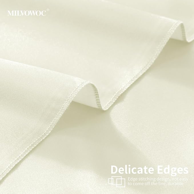 MILVOWOC Square Beige Satin Napkins 20 x 20 Inch, 72 Pack | Soft Silk, Smooth Decorative, Washable & Reusable, For Weddings Dinner Restaurant Party - Image 6