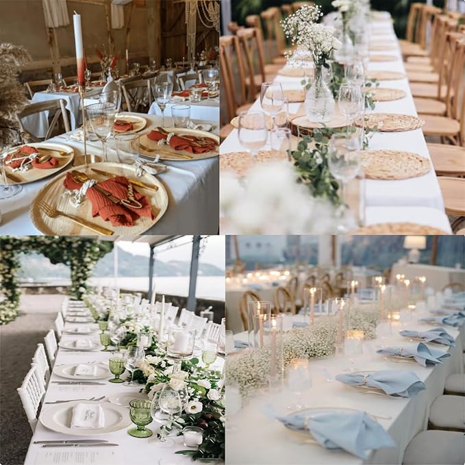 6 Pack White Table Cloth Rectangle 60x102inch Table Cloths for 6 Foot | Winkle Resistant,Washable and Reusable TableCloths for 6 Foot Rectangle Table,Table Cover for Party,Wedding,Buffet - Image 5