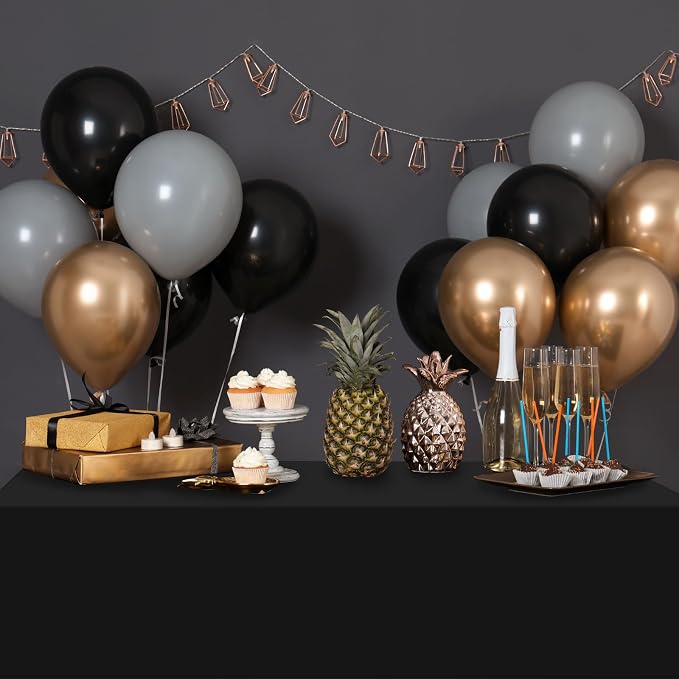16 Pack Black Plastic Tablecloth for Rectangle Tables, Premium Decorative Black Disposable Table Cloths for Parties, Bulk Rectangle Party Table Cover for Birthday, Wedding, Anniversary, 54 x 108 Inch - Image 5