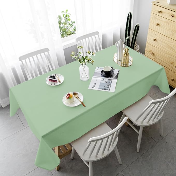 6 Pack Tablecloth 60 x 126 inch Polyester Table Cloth for 8 Foot Rectangle Tables,Stain and Wrinkle Resistant Washable Fabric Table Covers Polyester Sage Green Tableclothes for Wedding,Party,Banquet - Image 4