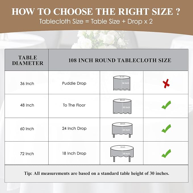 2 Pack Black Round Tablecloths 108 Inch for Dining Tables | Washable Decorative Linen Polyester Table Cover for Banquets Buffets Parties and Weddings - Image 2