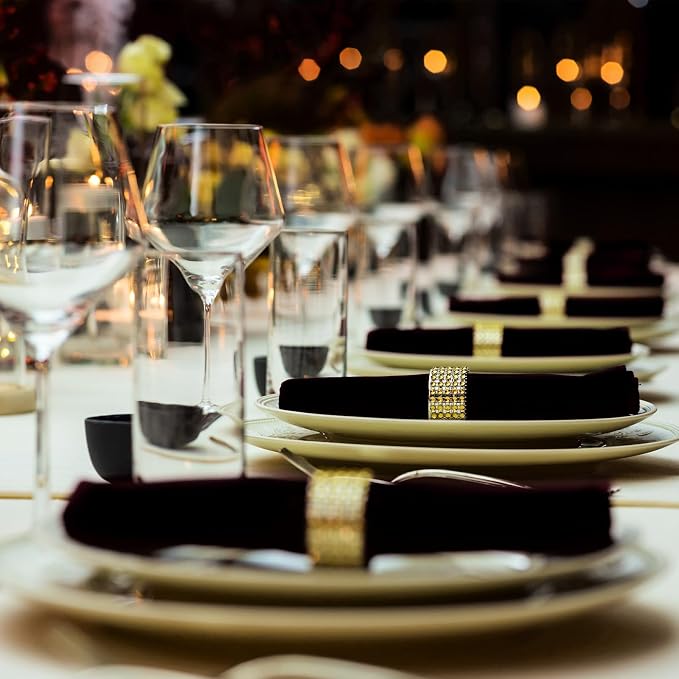 Buryeah 60 Pcs Washable Cloth Napkins 17 x 17 Inch Polyester Dinner Napkins Soft Table Napkins for Weddings Parties Holiday Dining Banquet (Black) - Image 6
