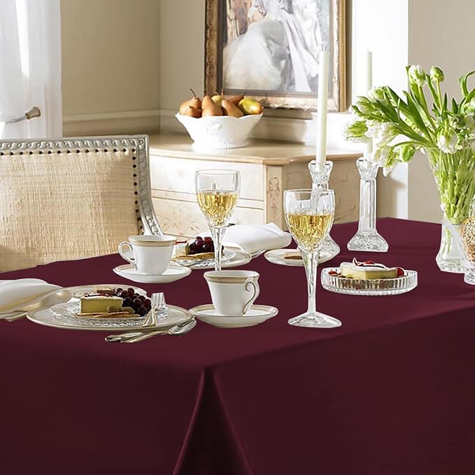 Fitable 6 Pack Burgundy Tablecloths 70x120 Inch for 6-8 Ft Rectangle Tables - Image 8