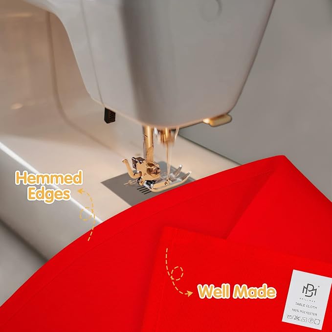 BRILLMAX 6 Pack Red Tablecloths 90x132 Inch for 6ft Rectangle Tables | 150 GSM Polyester Fabric, Floor Length Drop, Water, Stain & Wrinkle Resistant Cloth Cover for Wedding Reception Banquet Party - Image 4