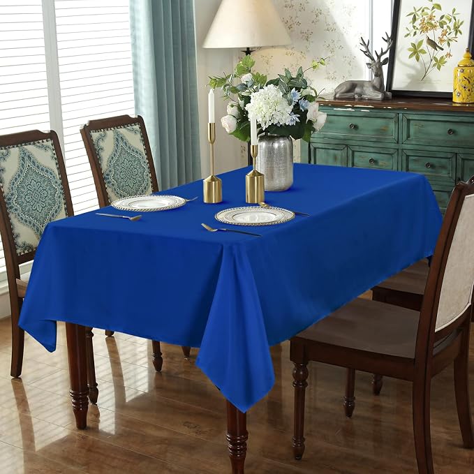 fani 10 Packs Royal Blue Tablecloth - 60 x 126 Inch for 8Ft Tables | Washable Polyester Fabric, Stain Wrinkle Resistant Rectangle Table Cloth for Wedding Banquets Parties Buffet Dining - Image 8