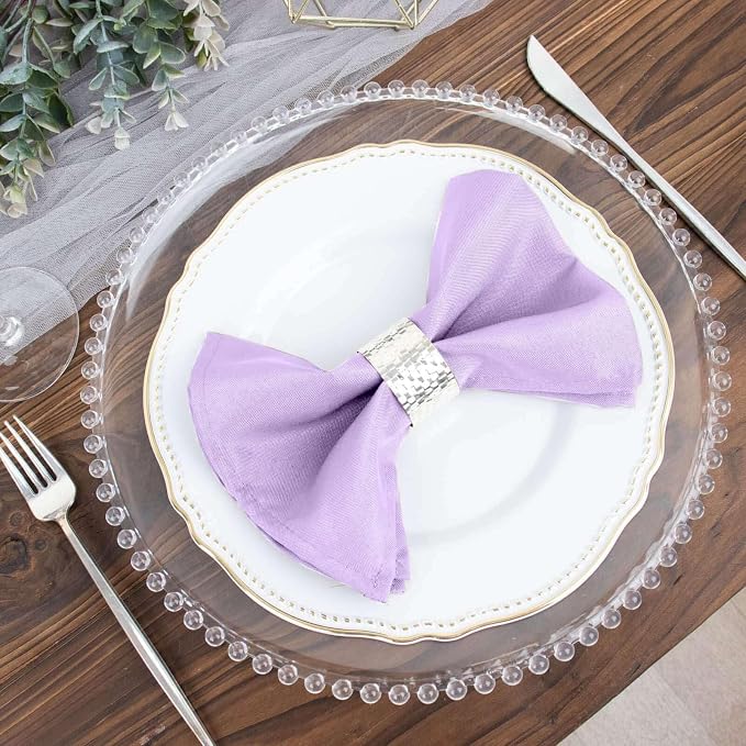 Efavormart Premium Cloth Napkins Set of 10, 17x17 Inch Lavender Seamless Dinner Napkins, Washable Linen Table Napkin Cloth with Hemmed Edges for Weddings, Party and Banquet - Image 7
