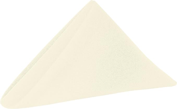 Ultimate Textile 17x17-Inch Cotton-Feel Cloth Napkins, Ivory, Set of 36 by UltimateTextile
