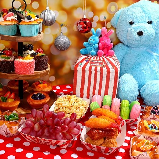 Tenceur 100 Pcs Carnival Paper Food Trays Disposable Boats 2 lb (Pack of 2) - Image 7