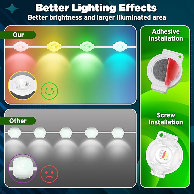 RGB Permanent Outdoor lights, 200FT Smart LED Eaves Lights with APP/Remote Control, IP67 Waterproof Outdoor Lights for House - Ideal for Christmas, Halloween, Party, Garden, Patio Home Decoration