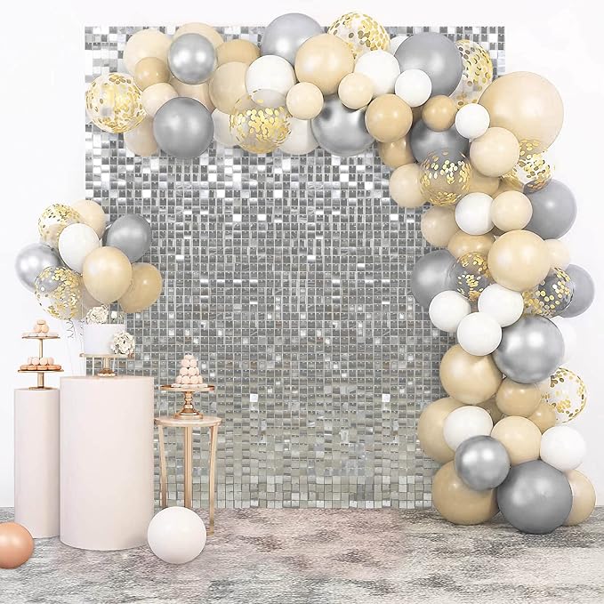 Silver Shimmer Wall Backdrop Sequin Mirror Backdrop Parties Disco Wedding - Image 7