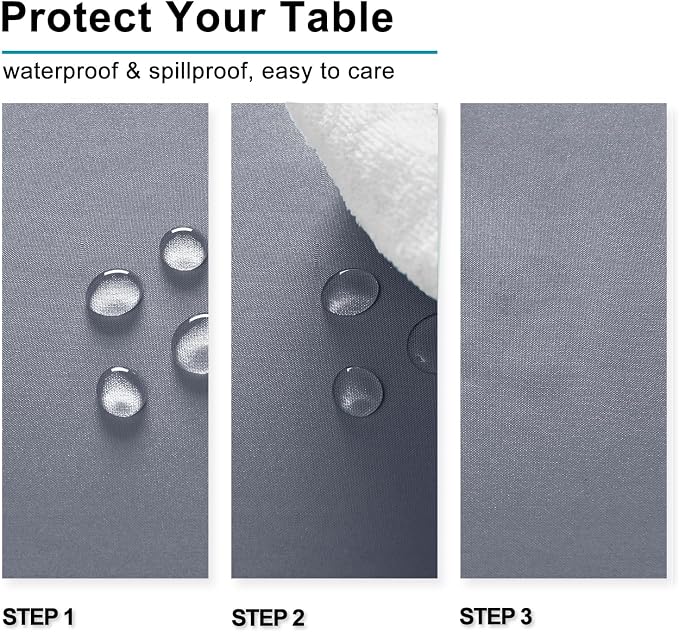 Hiasan Light Gray Rectangle Tablecloth, 60 x 84 inch, 1 Pack | Waterproof, Spillproof, Wrinkle Resistant, Washable Polyester Table Cloth for Dining/Party/Kitchen/Outdoor Picnic - Image 3