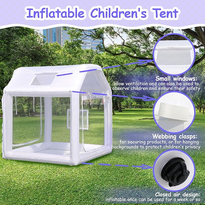 10FT Clear PVC Inflatable Bubble House Dome Tent with Tunnel - Bubble House Dome Inflatable, Ideal for Fun Events and Parties, Durable Inflatable Bubble House, Easy Setup